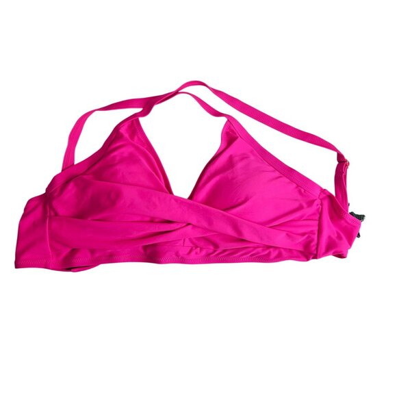 Blooming Jelly Large Womens 2 Pc Bikini Pink Crisscross Tie Back High Waisted - Picture 4 of 9